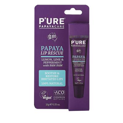 P'URE Papayacare Papaya Lip Rescue (Lemon, Lime & Peppermint with Paw Paw) 10g